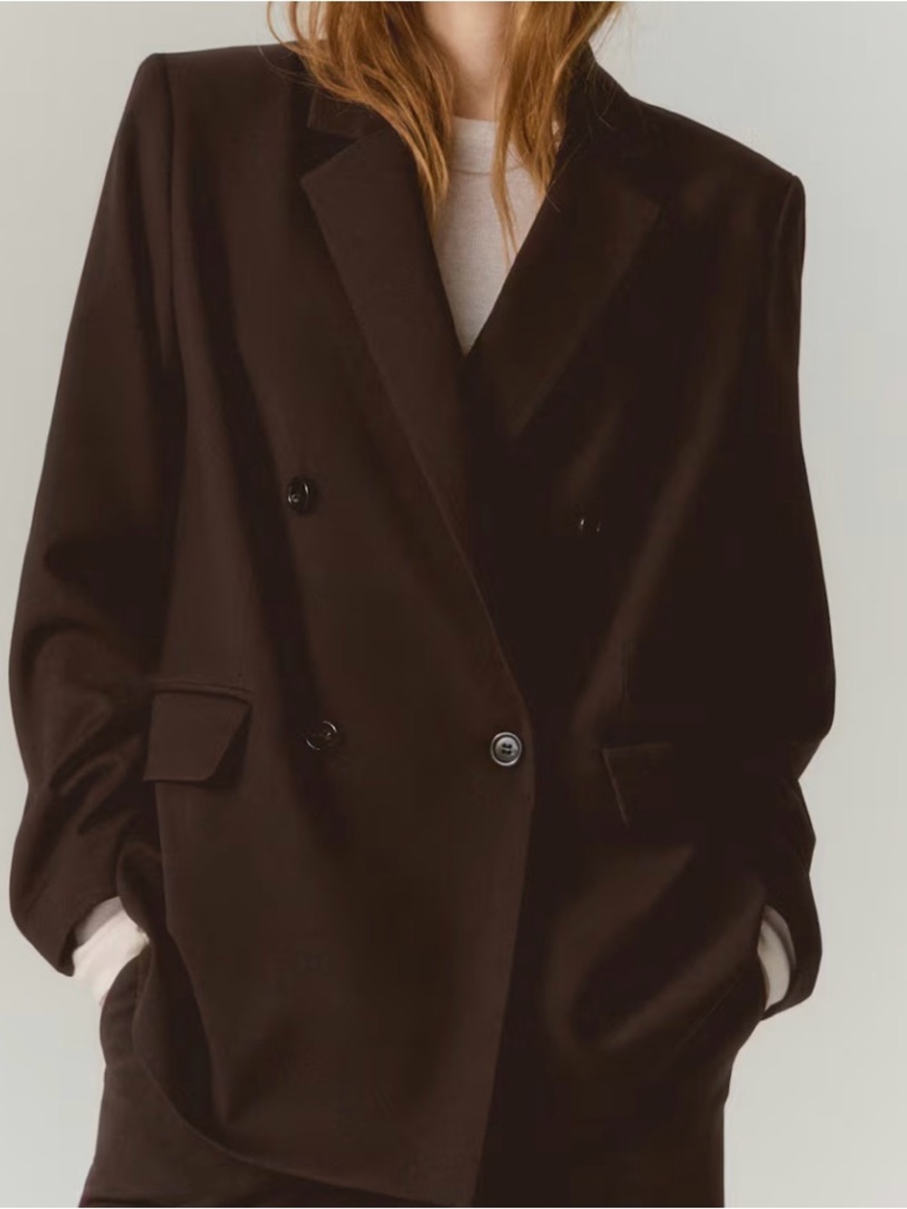 Oversized H&M Black Double-Breasted Women's Blazer